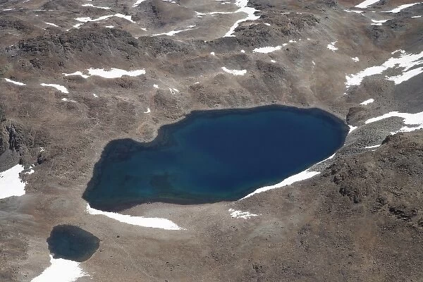 South America, Chile, Lakes High in Andes Mountains, near Santiago - aerial