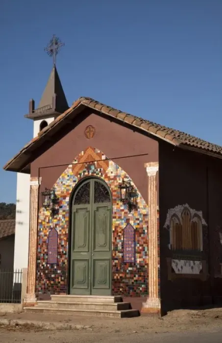 Framed Print : South America, Chile, Lo Abarca. Mosaic murals decorate a church Framed Print : South America, Chile, Lo Abarca. Mosaic murals decorate a church