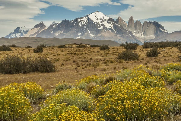 South America, Chile, Patagonia. Landscape of Torres del Paine
