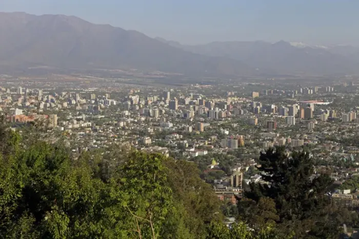 Framed Print : South America, Chile, Santiago. Santiago from San Cristobal Hill