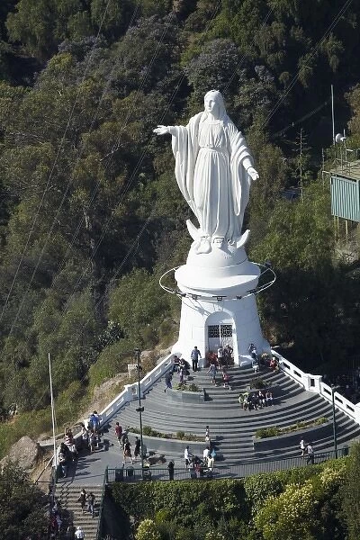 South America, Chile, Santiago, Statue of the Virgin Mary, Parque Metropolitano
