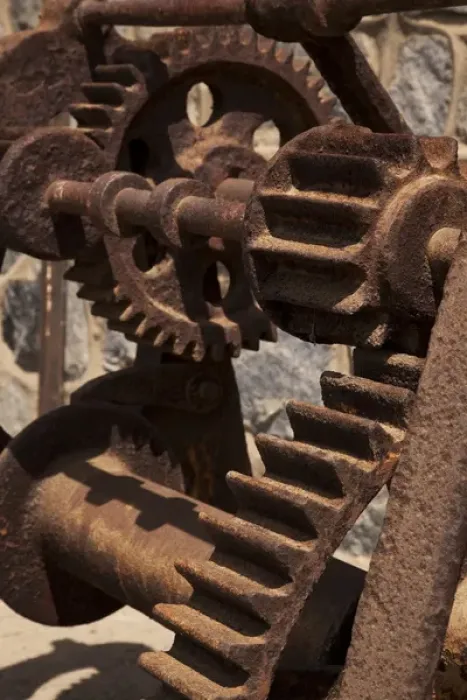 Framed Print : South America, Chile, Zapallar. Close-up of rusted gears. Credit as: Wendy Kaveney Framed Print : South America, Chile, Zapallar. Close-up of rusted gears. Credit as: Wendy Kaveney