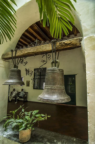 South America, Colombia, Cartagena, Bells of historic Santuario and Iglesia de