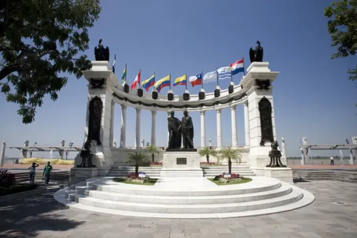 Framed Print : South America, Ecuador, Guayaquil. La Rotonda monument depicts a meeting between Simon Bolivar Framed Print : South America, Ecuador, Guayaquil. La Rotonda monument depicts a meeting between Simon Bolivar