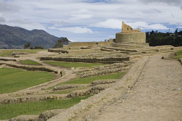 South America, Ecuador. Ingapirca, Temple of the Sun, also known as The Castle (El Castillo)