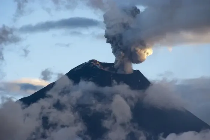 Framed Print : South America, Ecuador, Province Tungurahua, active volcano Tungurahua