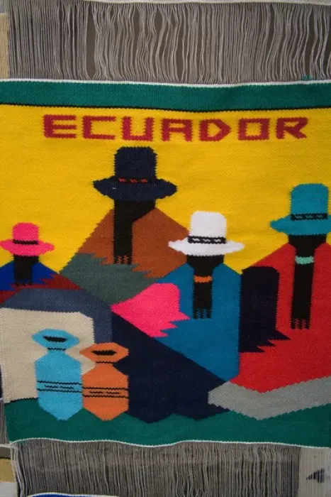 Framed Print : South America, Ecuador, Saquisili, weaving on display at weekly food and crafts market Framed Print : South America, Ecuador, Saquisili, weaving on display at weekly food and crafts market