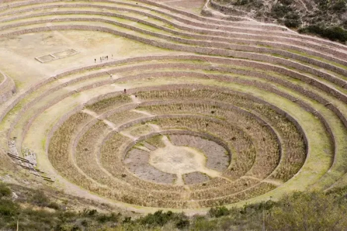 Framed Print : South America - Peru. Amphitheater-like terraces of Moray in the Sacred Valley of the Incas