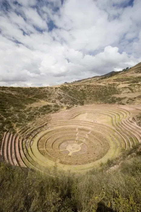 Framed Print : South America - Peru. Amphitheater-like terraces of Moray in the Sacred Valley of the Incas