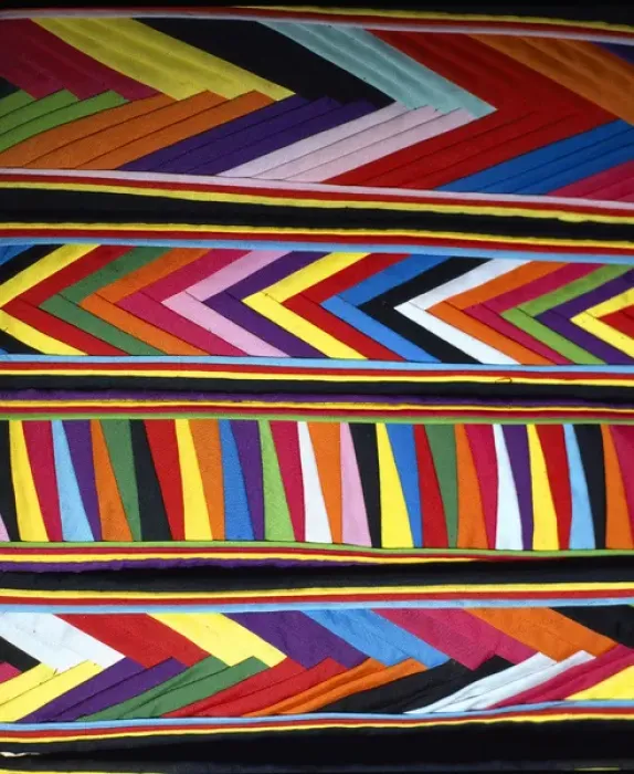Framed Print : South America, Peru, Cinceros. Bold colors in fabric design in market. Credit as Framed Print : South America, Peru, Cinceros. Bold colors in fabric design in market. Credit as