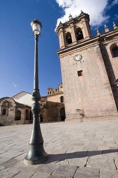 South America - Peru - Cusco. Lamppost in front of La Catedral