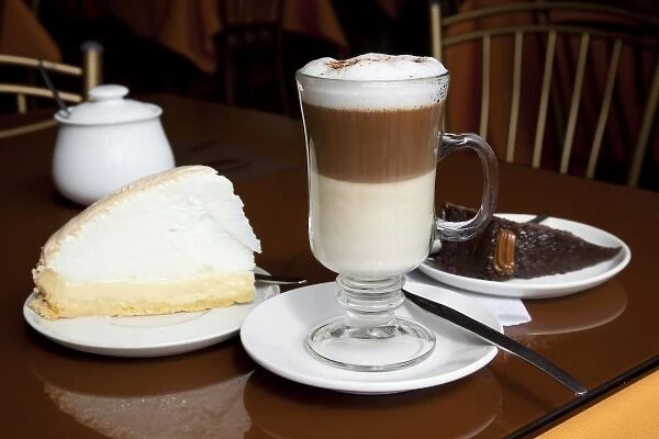 South America, Peru, Cuzco. Coffee and desserts. (UNESCO World Heritage Site) Credit as