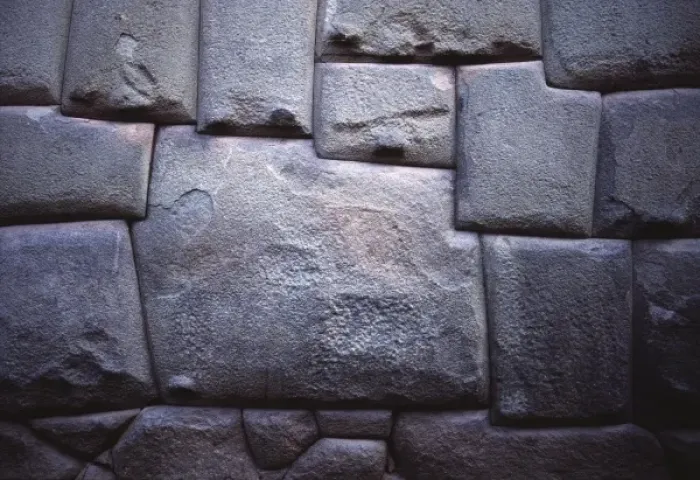 Framed Print : South America, Peru, Cuzco. The cubist geometry of this multi-sided Inca Carved Stone both catches