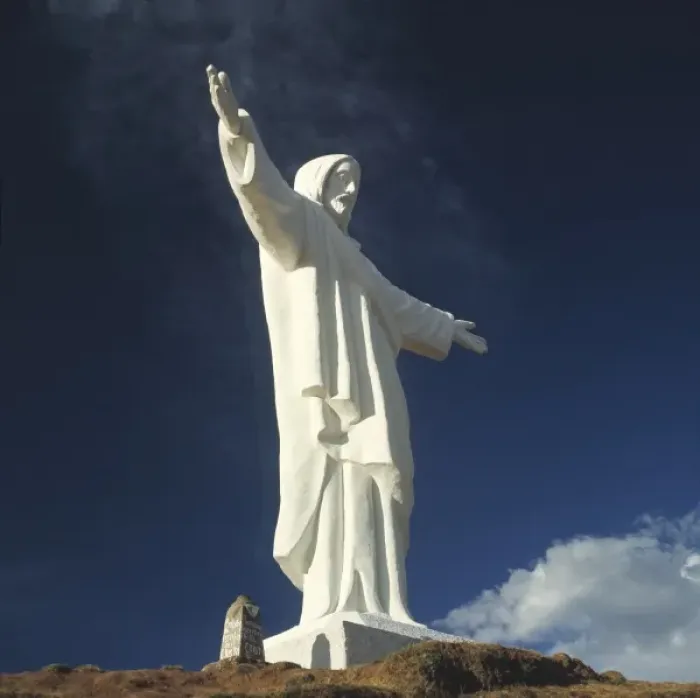 Framed Print : South America, Peru, Cuzco. A dramatic view of the statue of Christ that stands above Cuzco, Peru Framed Print : South America, Peru, Cuzco. A dramatic view of the statue of Christ that stands above Cuzco, Peru