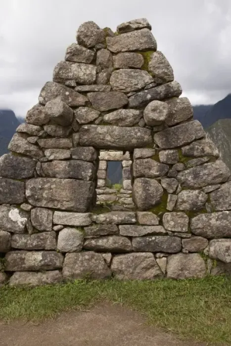 Framed Print : South America, Peru, Machu Picchu. Aligned windows in stone house ruins. (UNESCO Framed Print : South America, Peru, Machu Picchu. Aligned windows in stone house ruins. (UNESCO