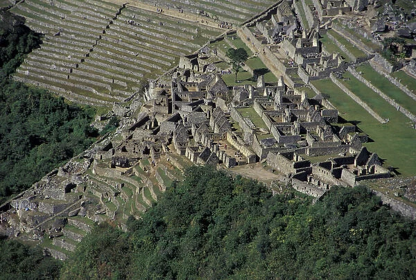 South America, Peru, Machu Picchu, Huayna Picchu, views of Machu Picchu from mountain