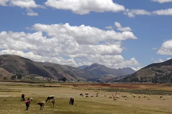 Framed Print : South America, Peru. The scenic skies of the high Andes, en route between Cusco and Puno