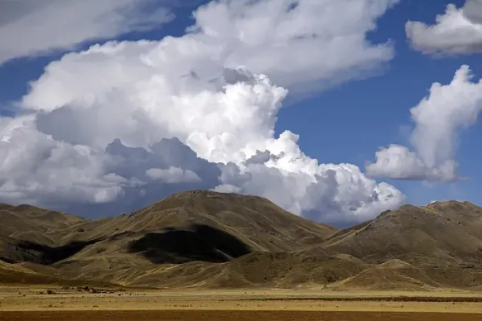 Framed Print : South America, Peru. The scenic skies of the high Andes, en route between Cusco and Puno