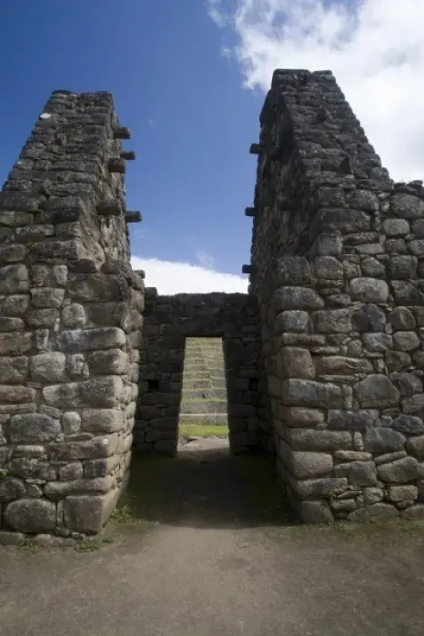 Framed Print : South America - Peru. Stonework in the lost Inca city of Machu Picchu