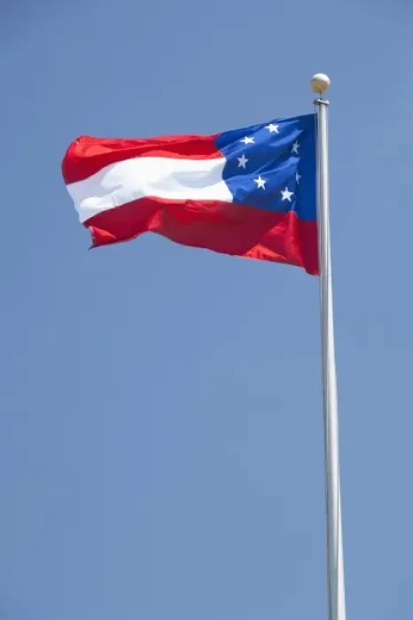 Framed Print : South Carolina, Charleston, Fort Sumter National Monument. First offical flag of Confederacy