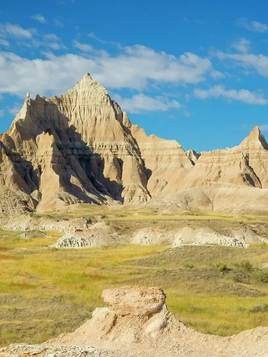 Framed Print : South Dakota, Badlands National Park. Badlands rock formations