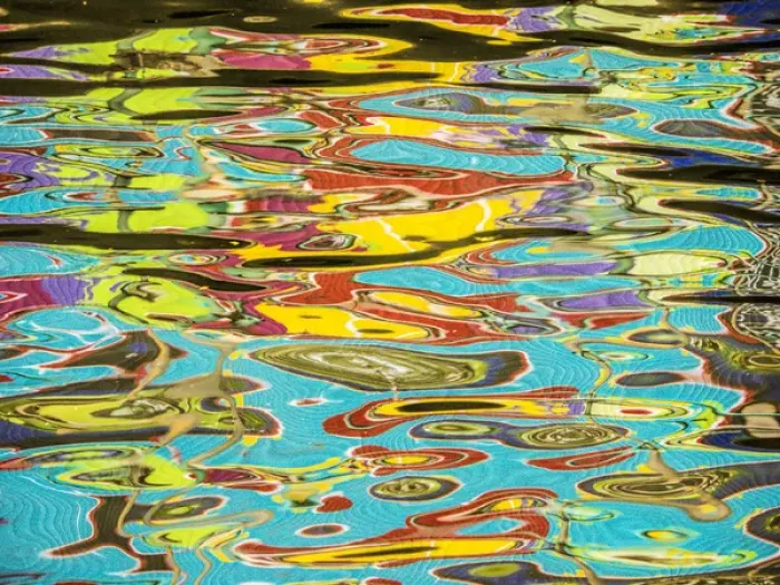 Framed Print : South East Asia; Thialand; Bangkok; Water reflections along Bangkok Canals