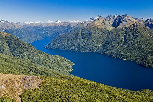 South Fiord, Lake Te Anau, Fiordland National Park, South Island, New Zealand - aerial