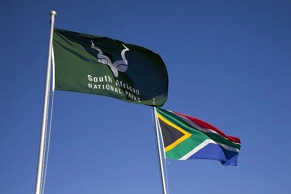 South Namaqua National Park. South African and National Parks flags