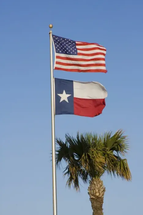 Framed Print : South Padre Island, Texas, North America, USA. United States and Texas Flags Beside Framed Print : South Padre Island, Texas, North America, USA. United States and Texas Flags Beside