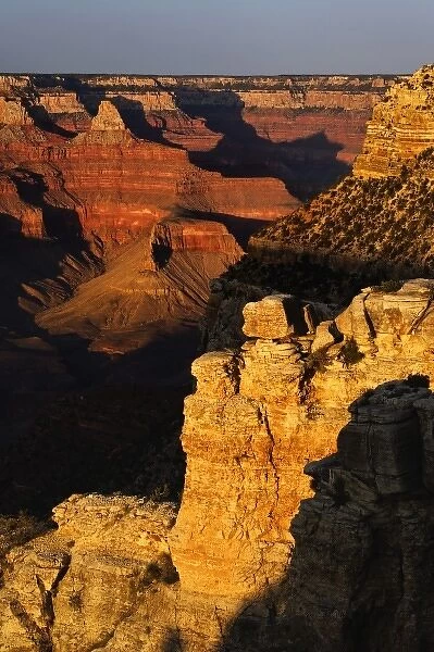 South rim of the Grand Canyon at sunset, Arizona