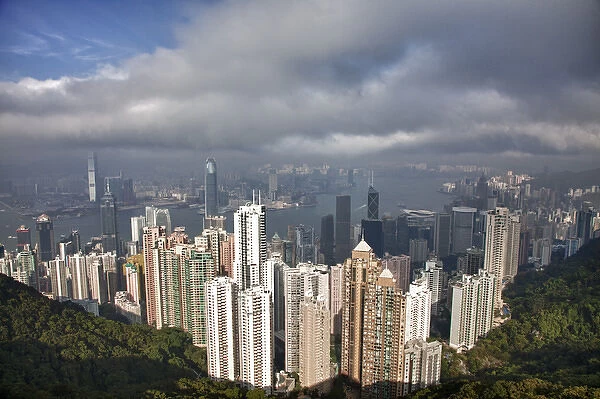 Southeast Asia; China; Hong Kong; View of Downtown area of Hong Kong from the Peak