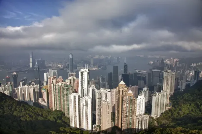 Framed Print : Southeast Asia; China; Hong Kong; View of Downtown area of Hong Kong from the Peak Framed Print : Southeast Asia; China; Hong Kong; View of Downtown area of Hong Kong from the Peak