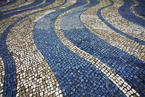 Southeast Asia; China; Macau; Tile Designs in sidewalk