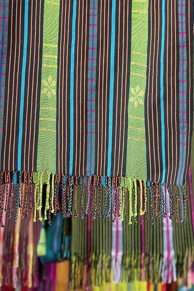 Southeast Asia, East Timor, aka Timor Leste, capital city of Dili. Fabric Market, aka Tais Market. Traditional Timorese textiles