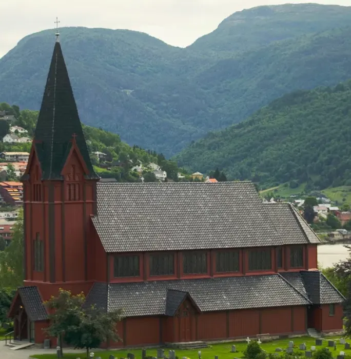 Framed Print : souther fjord Church