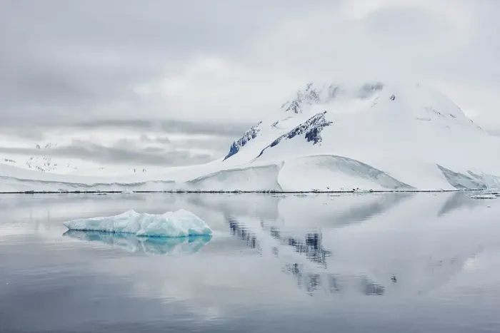 Framed Print : Southern Ocean, Antarctica, Paradise Bay. Calm waters yield reflections of the snow covered mountains Framed Print : Southern Ocean, Antarctica, Paradise Bay. Calm waters yield reflections of the snow covered mountains