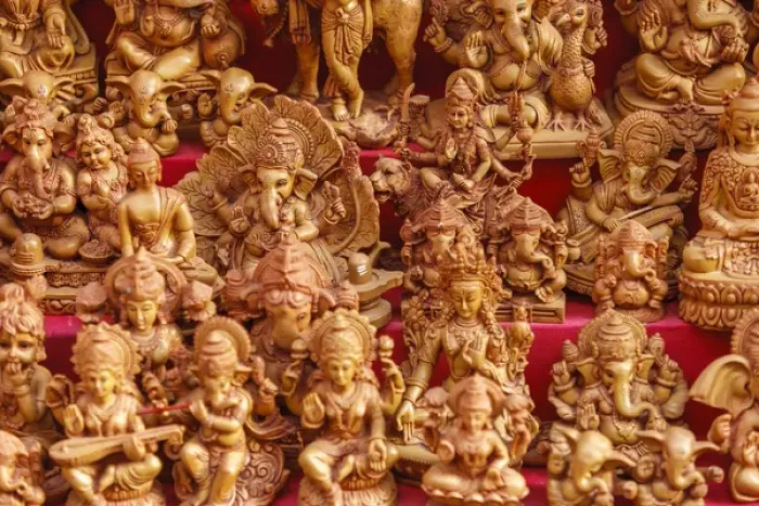 Framed Print : Souvenir sculptures, India