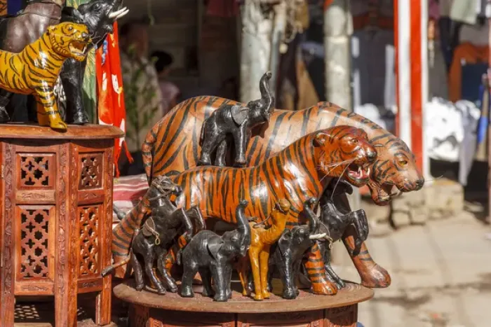 Framed Print : Souvenir tiger sculptures, New Delhi, India Framed Print : Souvenir tiger sculptures, New Delhi, India