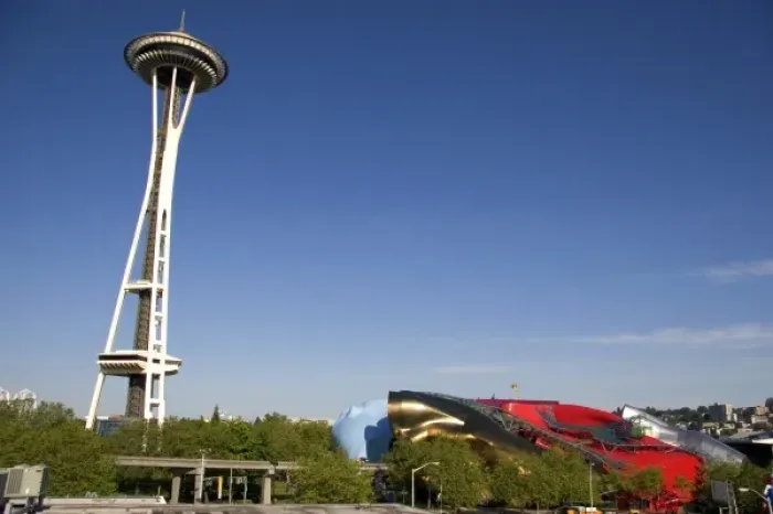 Framed Print : The Space Needle and the Experience Music Project in Seattle, Washington Framed Print : The Space Needle and the Experience Music Project in Seattle, Washington