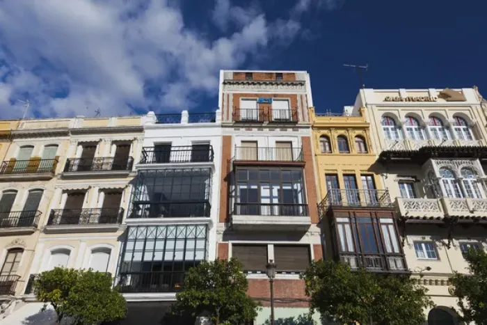 Framed Print : Spain, Andalucia Region, Seville Province, Seville, buildings along the Avenida Constitucion Framed Print : Spain, Andalucia Region, Seville Province, Seville, buildings along the Avenida Constitucion