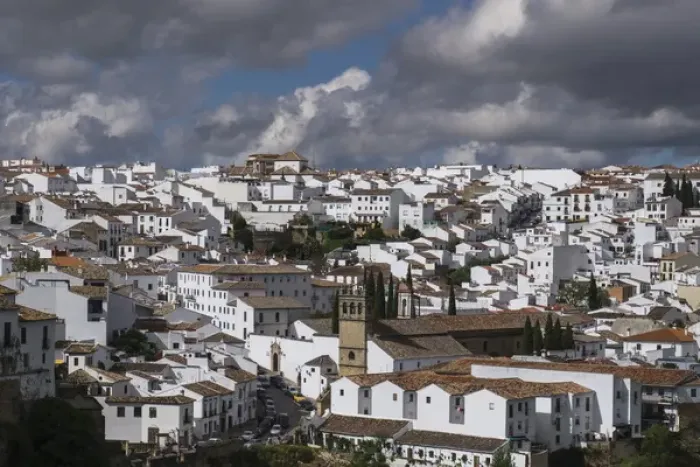 Framed Print : Spain, Andalusia, Ronda. Known for a striking bridge that crosses a ravine and divides