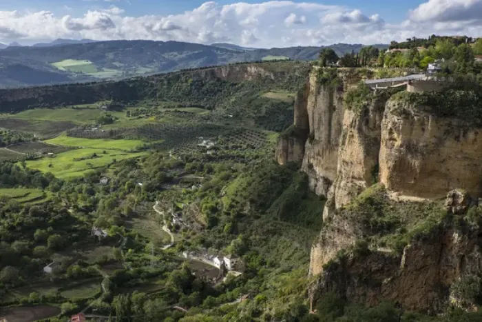 Framed Print : Spain, Andalusia. View over the Ronda Depression, a sloping plateu below the steep Framed Print : Spain, Andalusia. View over the Ronda Depression, a sloping plateu below the steep