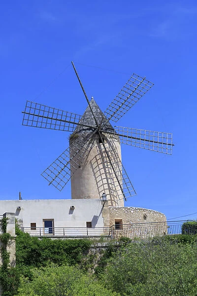 Spain, Balearic Islands, Mallorca. Palma windmill
