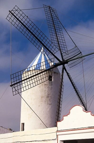Spain, Balearics, Menorca, Sant Llois. Windmills of the Ethnological Museum
