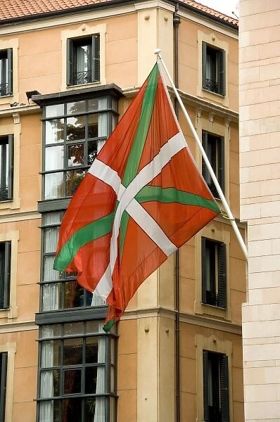 Spain, Bilbao. Basque flag