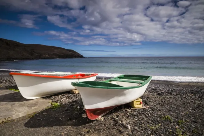 Framed Print : Spain, Canary Islands, Fuerteventura Island, Pozo Negro, fishing boats Framed Print : Spain, Canary Islands, Fuerteventura Island, Pozo Negro, fishing boats