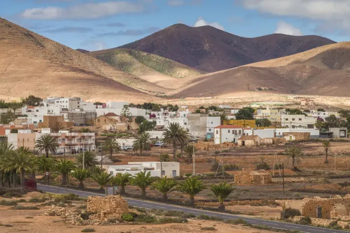 Framed Print : Spain, Canary Islands, Fuerteventura Island, Toto, desert village view Framed Print : Spain, Canary Islands, Fuerteventura Island, Toto, desert village view