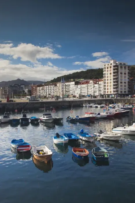 Framed Print : Spain, Cantabria Region, Cantabria Province, Castro-Urdiales, view of town and harbor Framed Print : Spain, Cantabria Region, Cantabria Province, Castro-Urdiales, view of town and harbor