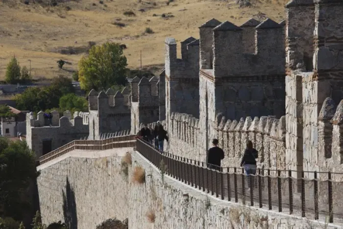 Framed Print : Spain, Castilla y Leon Region, Avila Province, Avila, walkway on Las Murallas, town walls Framed Print : Spain, Castilla y Leon Region, Avila Province, Avila, walkway on Las Murallas, town walls