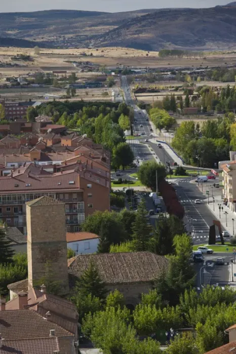 Framed Print : Spain, Castilla y Leon Region, Avila Province, Avila, elevated view of new town Framed Print : Spain, Castilla y Leon Region, Avila Province, Avila, elevated view of new town